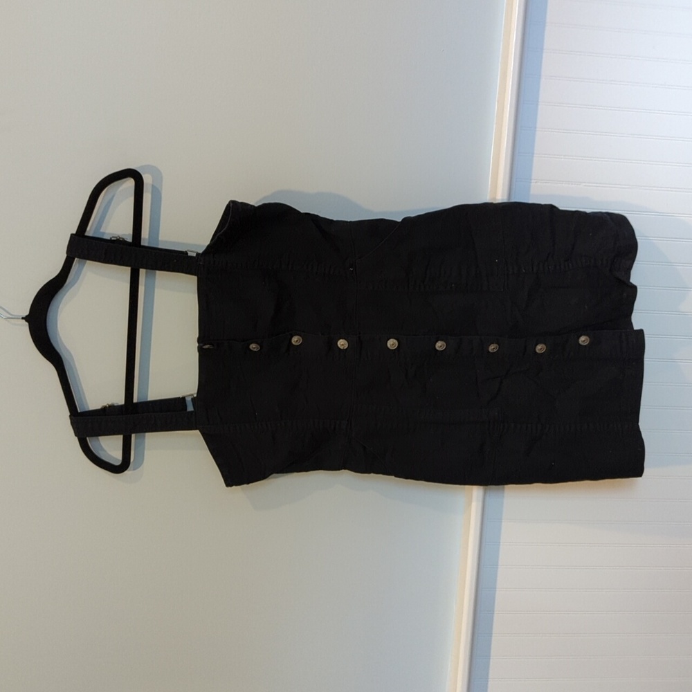 H&M Black Mini Dress with White Buttons
